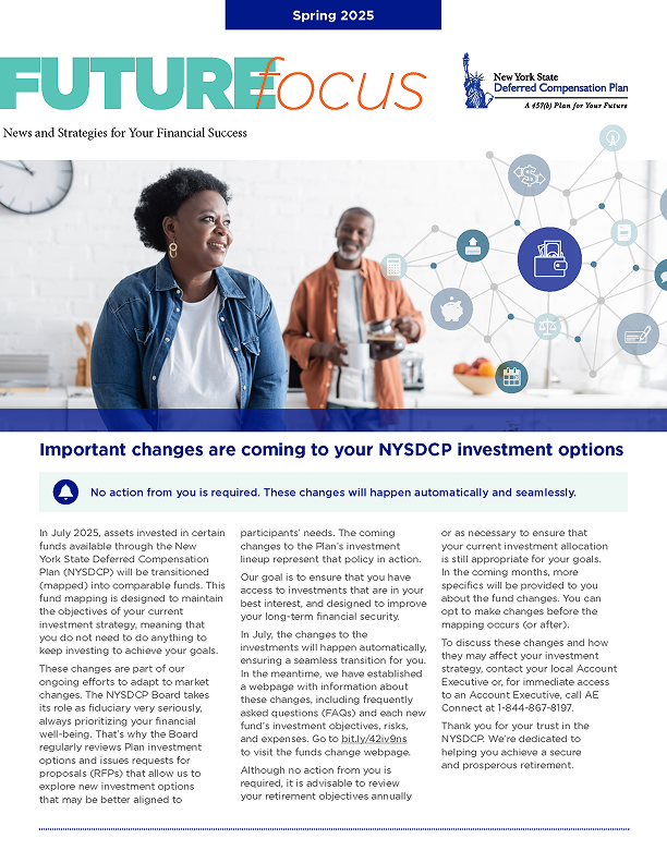 first page of the Spring 2025 NYSDCP Future Focus newsletter